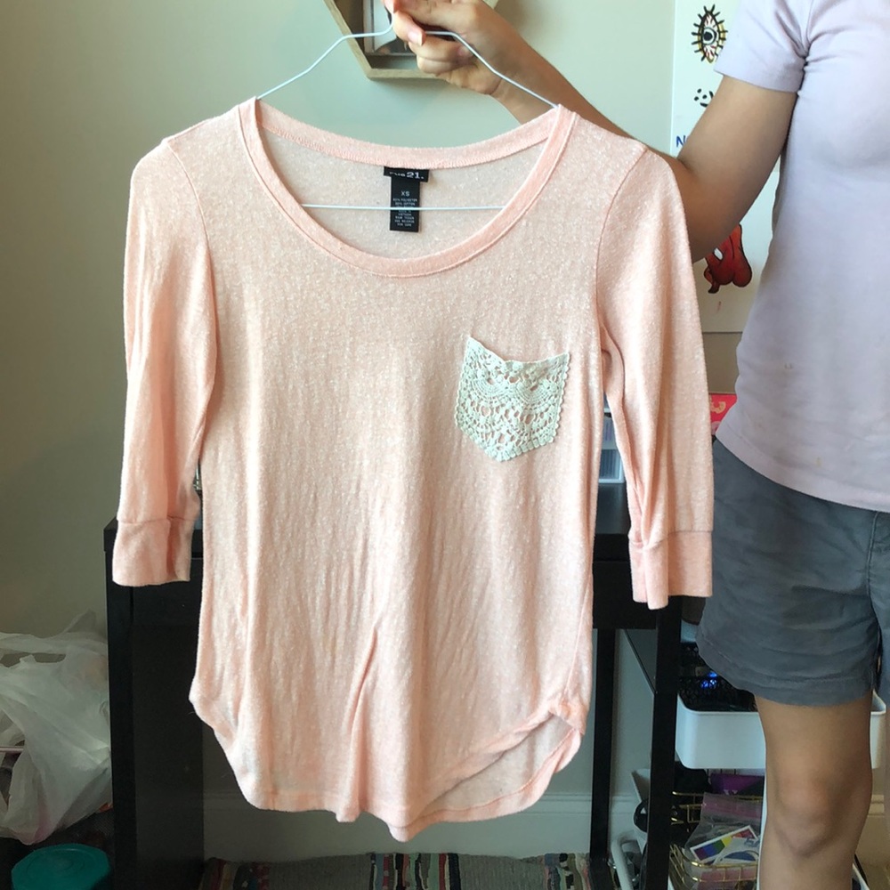 sheer pink shirt